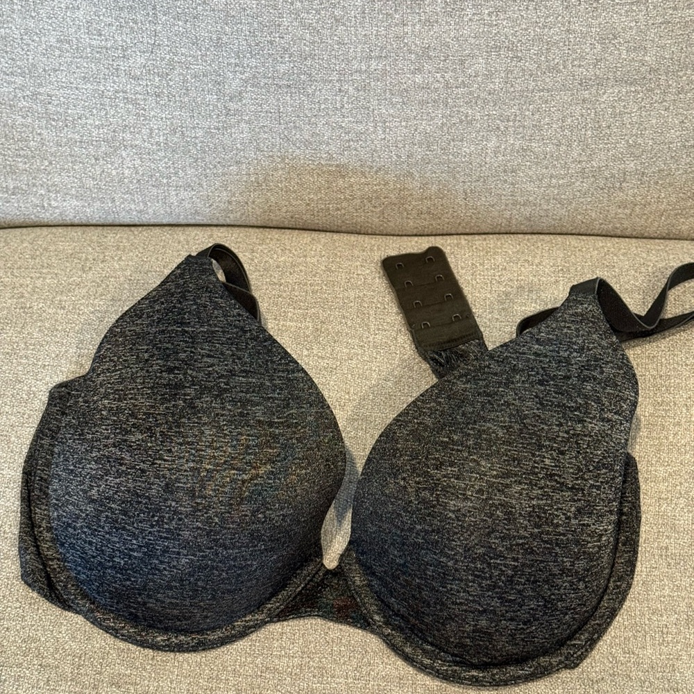 Victoria's Secret 34D Uplift semi Demi Bra Charcoal EUC